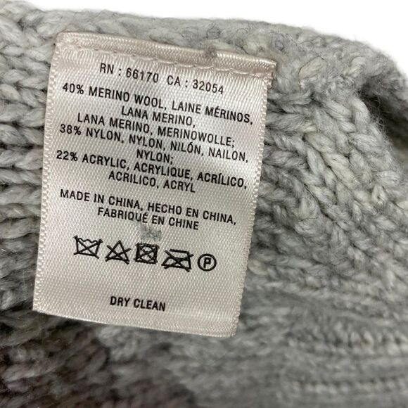 SPARROW BY Anthropologie Grey Button UP Cable Knit Cowl Neck Duster Cardigan XSP - Picture 8 of 8